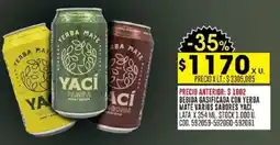 Coto Yaci bebida gasificada con yerba mate varios sabores lata oferta