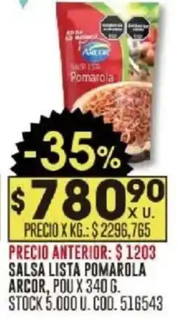 Coto Arcor salsa lista pomarola oferta