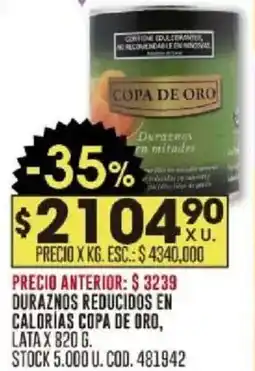 Coto Copa de oro duraznos reducidos en calorias lata oferta