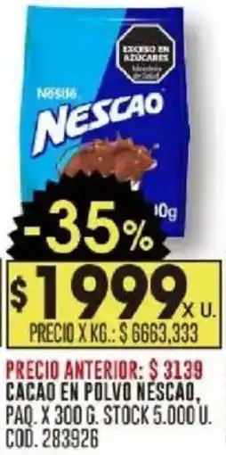 Coto Nescao cacao en polvo paq. oferta