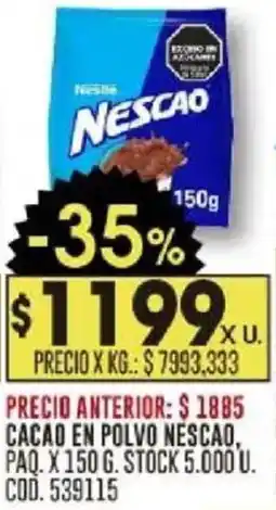 Coto Nescao cacao en polvo paq. oferta