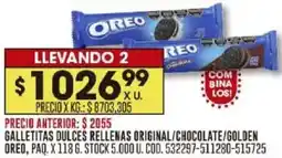 Coto Oreo galletitas dulces rellenas original/chocolate/golden, paq. oferta