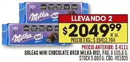 Coto Milka bis! obleas mini chocolate oreo, paq. oferta