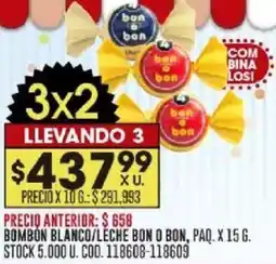 Coto Bombon blanco/leche bon o bon, paq. oferta