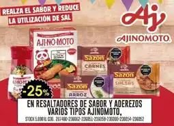 Coto Ajinomoto en resaltadores de sabor y aderezos varios tipos oferta