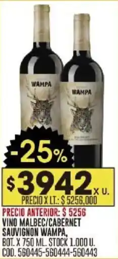 Coto Wampa vino malbec/cabernet sauvignon oferta