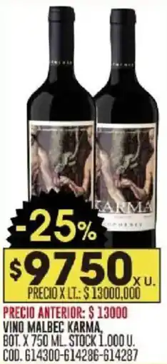Coto Lorca vino malbec karma, bot. oferta