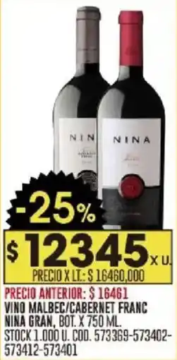 Coto Nina gran vino malbec/cabernet franc, bot. oferta