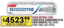 Coto Sensodyne crema dental blanqueadora extra fresh paq. oferta