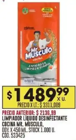 Coto Mr. musculo limpiador liquido desinfectante cocina oferta