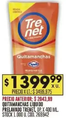 Coto Trenet quitamanchas liquido prelavado, dp. oferta