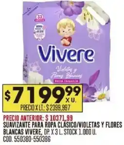 Coto Vivere suavizante para ropa clasico/violetas y flores blancas, op. oferta