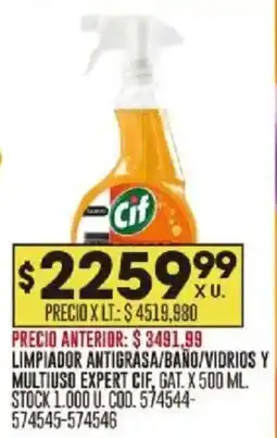 Coto Cif limpiador antigrasa/baño/vidrios y multiuso expert, gat. oferta