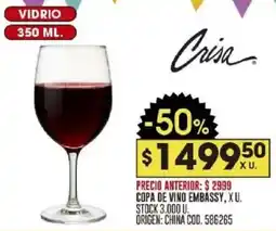 Coto Crisa copa de vino embassy oferta