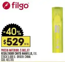 Coto Filgo resaltador chato amarillo oferta