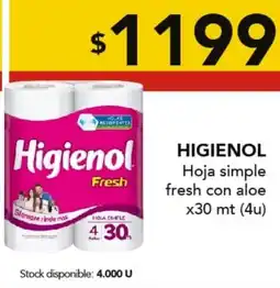 Nini Mayorista Higienol hoja simple fresh con aloe oferta