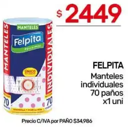 Nini Mayorista Felpita manteles individuales oferta