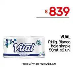Nini Mayorista Vual p.hig. blanco hoja simple oferta