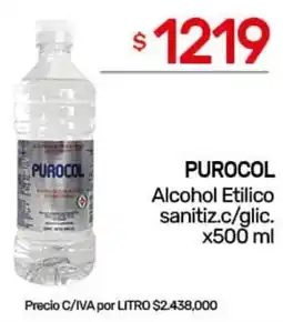 Nini Mayorista Purocol alcohol etilico sanitiz.c/glic. oferta
