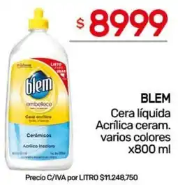 Nini Mayorista Blem cera líquida acrílica ceram. varios colores oferta