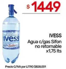 Nini Mayorista Ivess agua c/gas sifon no retornable oferta