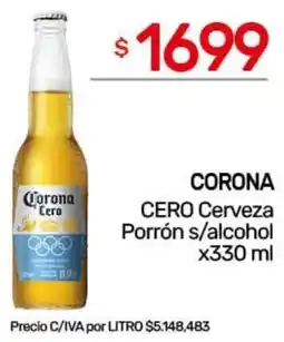 Nini Mayorista Corona cero cerveza porrón s/alcohol oferta