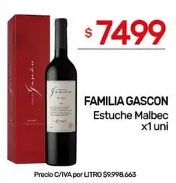 Nini Mayorista Familia gascon estuche malbec oferta