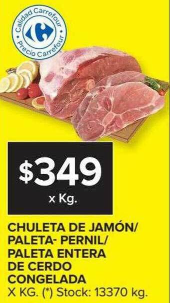 Carrefour Market Chuleta De Jamón Paleta- Pernil Paleta Entera De Cerdo Congelada oferta