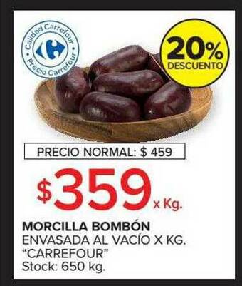 Carrefour Market Morcilla Bombón Envasada Al Vacío oferta