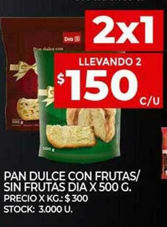 Supermercados DIA Pan Dulce Con Frutas Sin Frutas Dia oferta