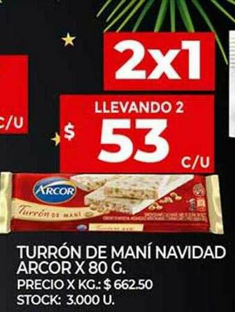 Supermercados DIA Turrón De Maní Navidad Arcor oferta