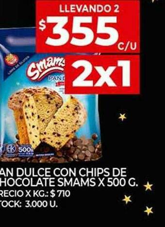 Supermercados DIA Pan Dulce Con Chips De Chocolate Smams oferta