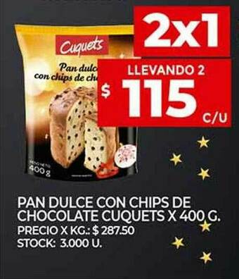 Supermercados DIA Pan Dulce Con Chips De Chocolate Cuquets oferta