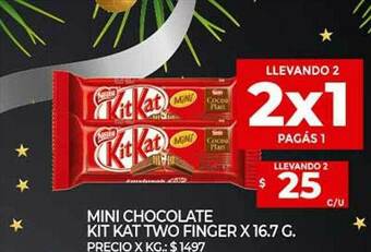 Supermercados DIA Mini Chocolate Kit Kat Two Finger oferta