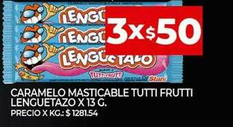 Supermercados DIA Caramelo Masticable Tutti Frutti Lenguetazo oferta
