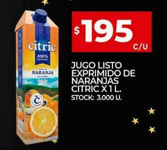 Supermercados DIA Jugo Listo Exprimido De Naranjas Citric oferta