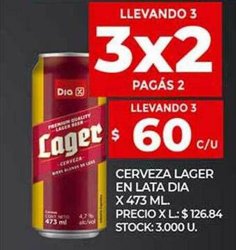 Supermercados DIA Cerveza Lager En Lata Dia oferta
