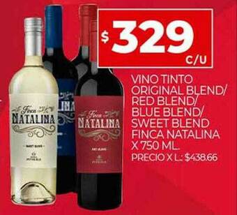 Supermercados DIA Vino Tinto Original Blend Red Blend Blue Blend Sweet Blend Finca Natalina oferta
