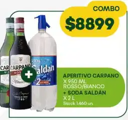 Super MAMI Aperitivo carpano + soda saldan x2l oferta