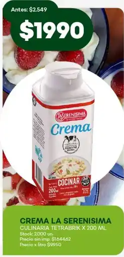 Super MAMI Crema la serenisima oferta