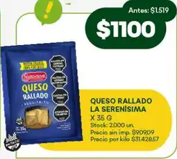 Super MAMI Queso rallado la serenísima oferta