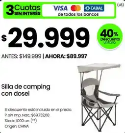 Changomas Silla de camping con dosel oferta