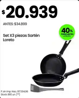 Changomas Set x3 piezas sartén loreto oferta