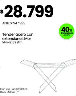 Changomas Tender acero con extensiones mor oferta
