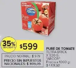 Carrefour Arcor puré de tomate tetra brick oferta