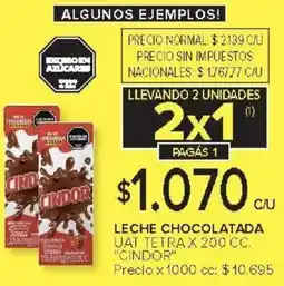 Carrefour Cindor leche chocolatada uat tetra oferta