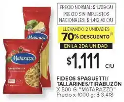 Carrefour Matarazzo fideos spaguetti/ tallarines/tirabuzón oferta