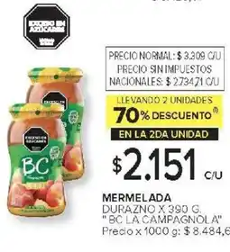 Carrefour Bc la campagnola mermelada durazno oferta