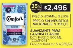 Carrefour Comfort suavizante para la ropa clásico doy pack oferta