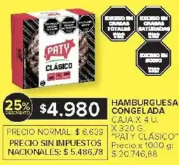 Carrefour Paty clásico hamburguesa congelada caja oferta